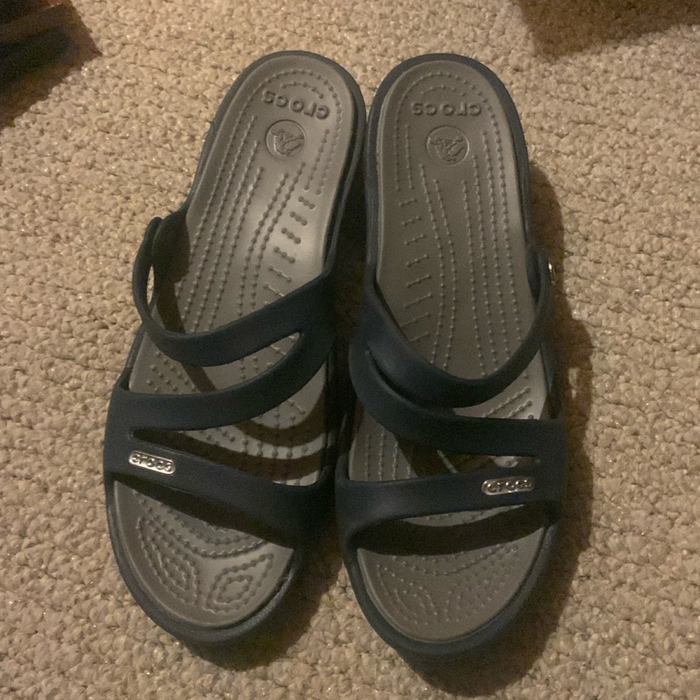 Blue crocs sandals